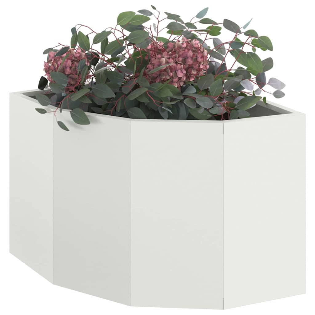 vidaXL Corner Planter White 45 x 45 x 35 cm Steel