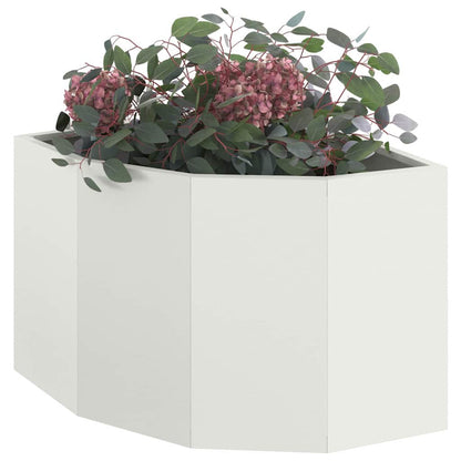 vidaXL Corner Planter White 45 x 45 x 35 cm Steel