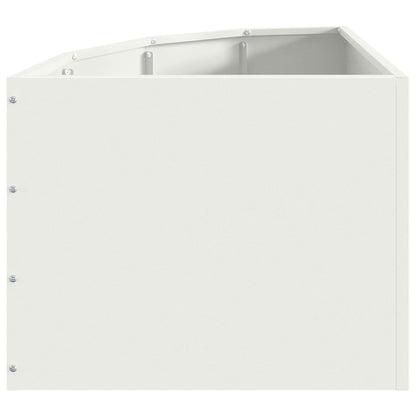 vidaXL Corner Planter White 45 x 45 x 35 cm Steel