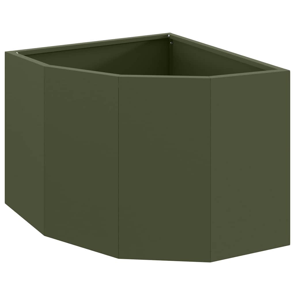 vidaXL Corner Planter Olive green 45 x 45 x 35 cm Steel