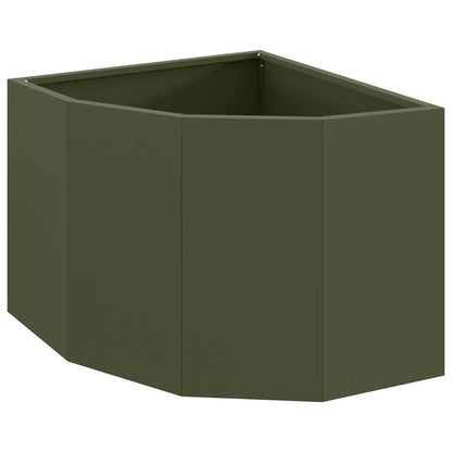 vidaXL Corner Planter Olive green 45 x 45 x 35 cm Steel