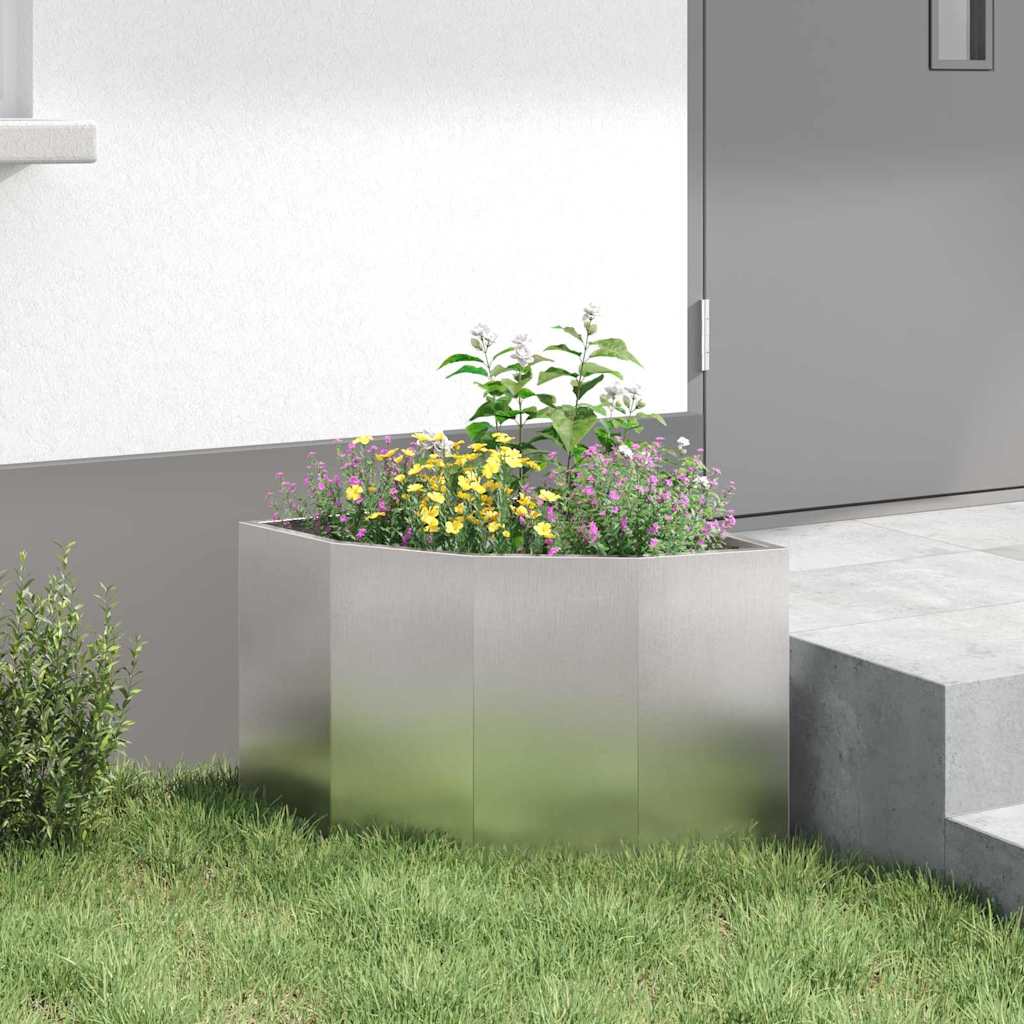 vidaXL Corner Planter Silver 45 x 45 x 35 cm Stainless steel