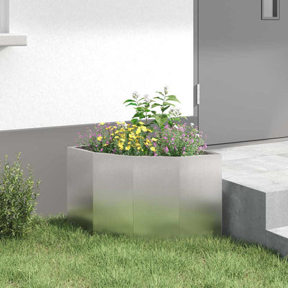vidaXL Corner Planter Silver 45 x 45 x 35 cm Stainless steel