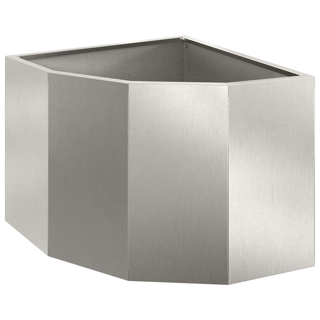vidaXL Corner Planter Silver 45 x 45 x 35 cm Stainless steel