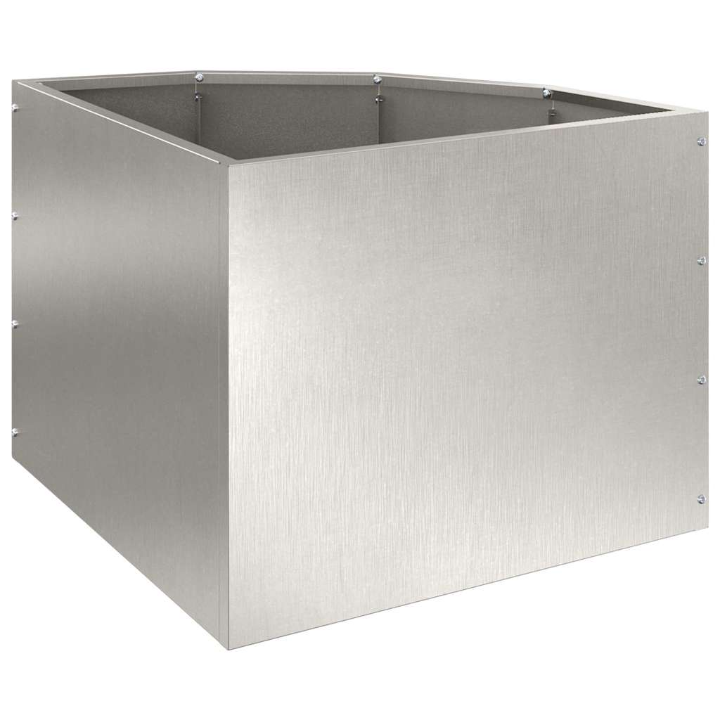 vidaXL Corner Planter Silver 45 x 45 x 35 cm Stainless steel