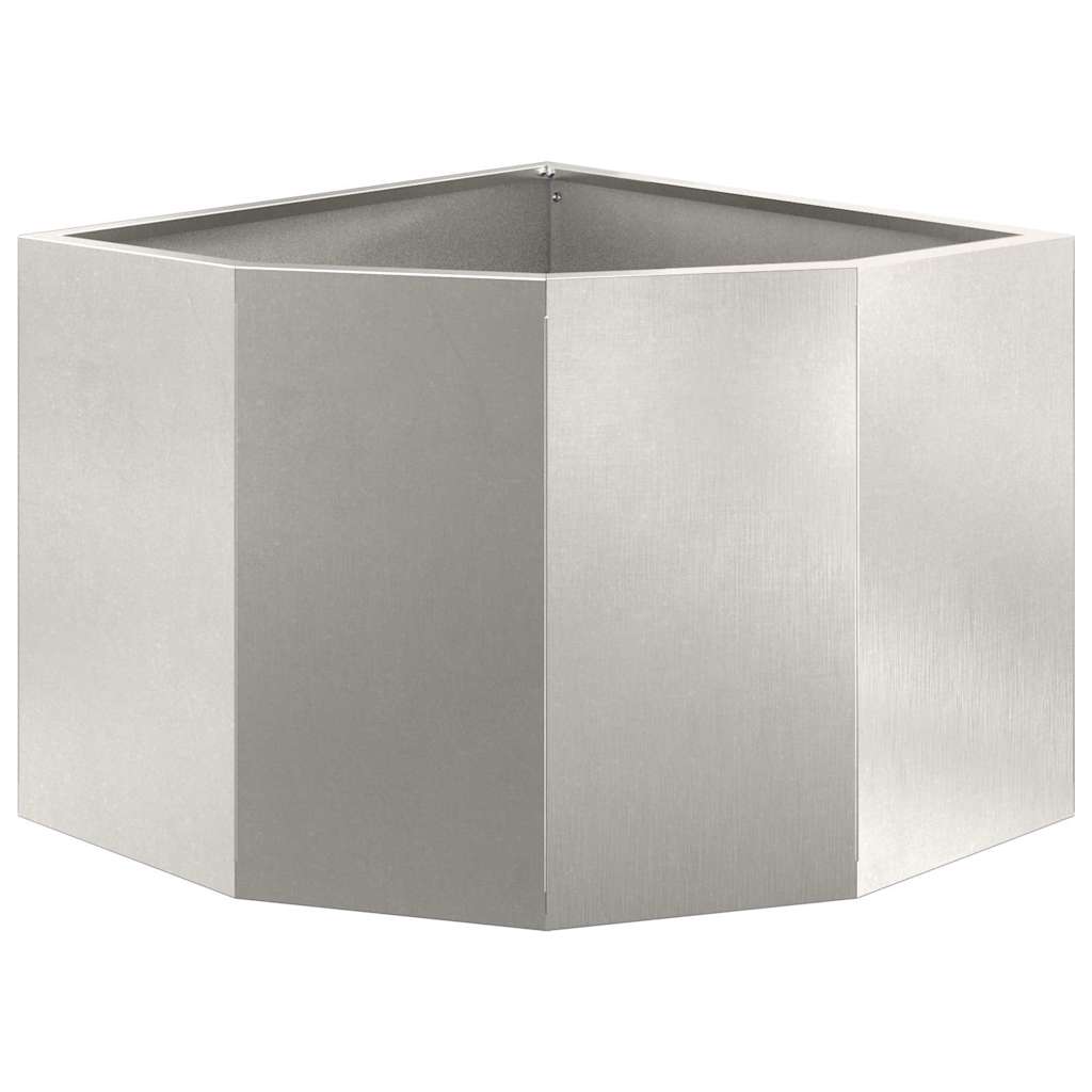 vidaXL Corner Planter Silver 45 x 45 x 35 cm Stainless steel