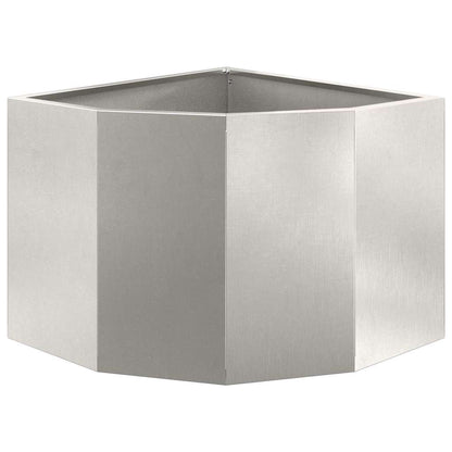 vidaXL Corner Planter Silver 45 x 45 x 35 cm Stainless steel