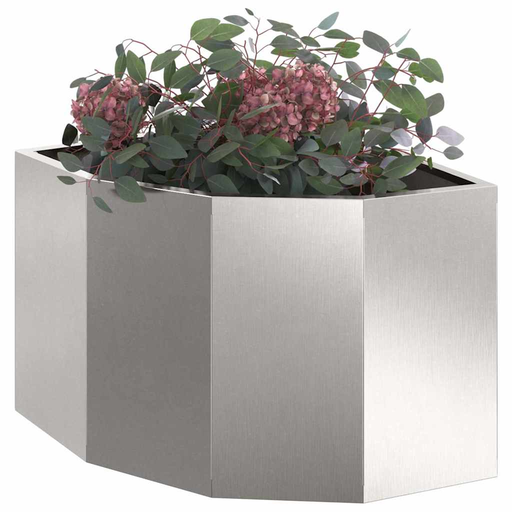vidaXL Corner Planter Silver 45 x 45 x 35 cm Stainless steel