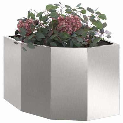 vidaXL Corner Planter Silver 45 x 45 x 35 cm Stainless steel