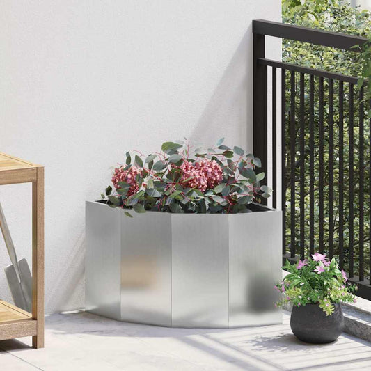 vidaXL Corner Planter Silver 45 x 45 x 35 cm Galvanised steel
