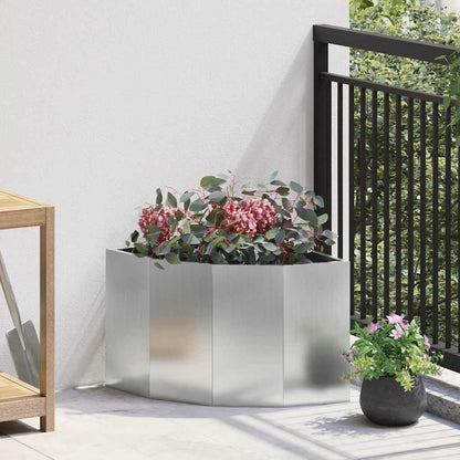 vidaXL Corner Planter Silver 45 x 45 x 35 cm Galvanised steel