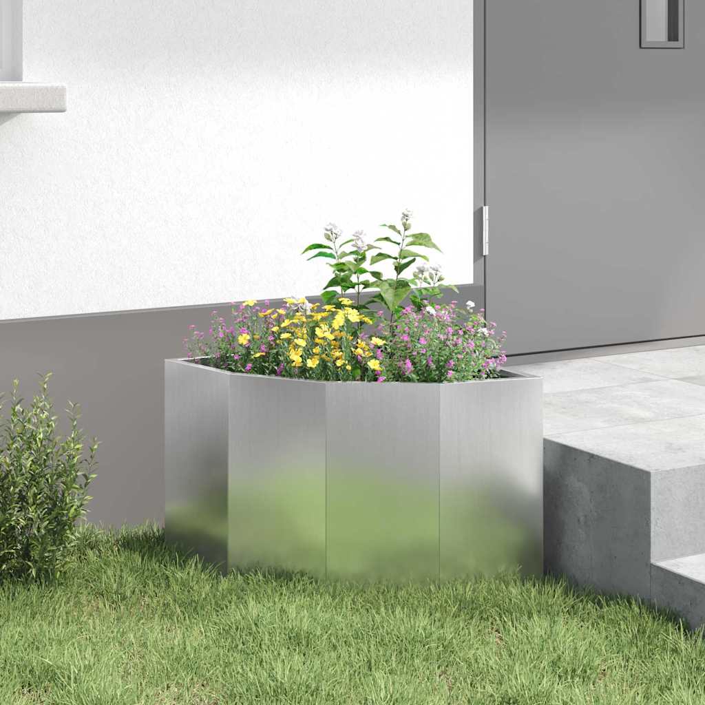 vidaXL Corner Planter Silver 45 x 45 x 35 cm Galvanised steel