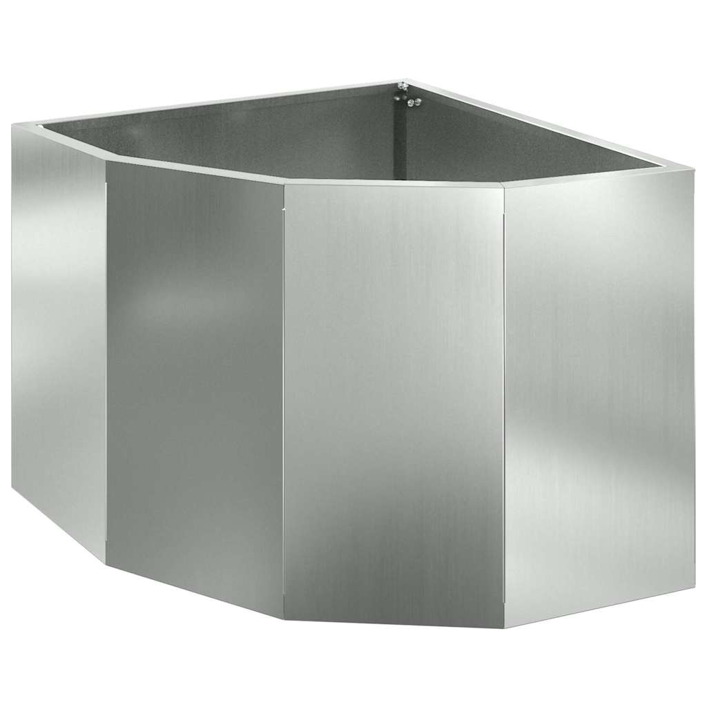 vidaXL Corner Planter Silver 45 x 45 x 35 cm Galvanised steel