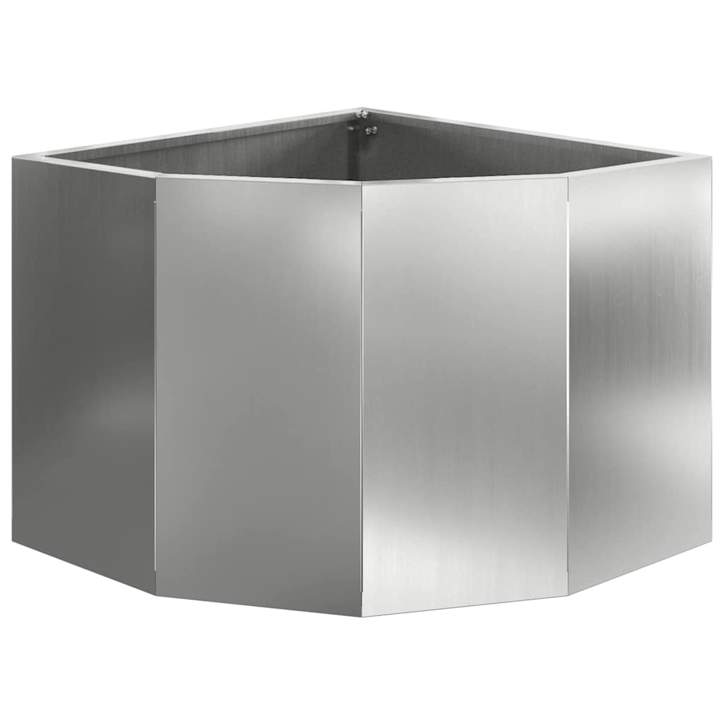 vidaXL Corner Planter Silver 45 x 45 x 35 cm Galvanised steel