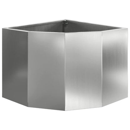 vidaXL Corner Planter Silver 45 x 45 x 35 cm Galvanised steel