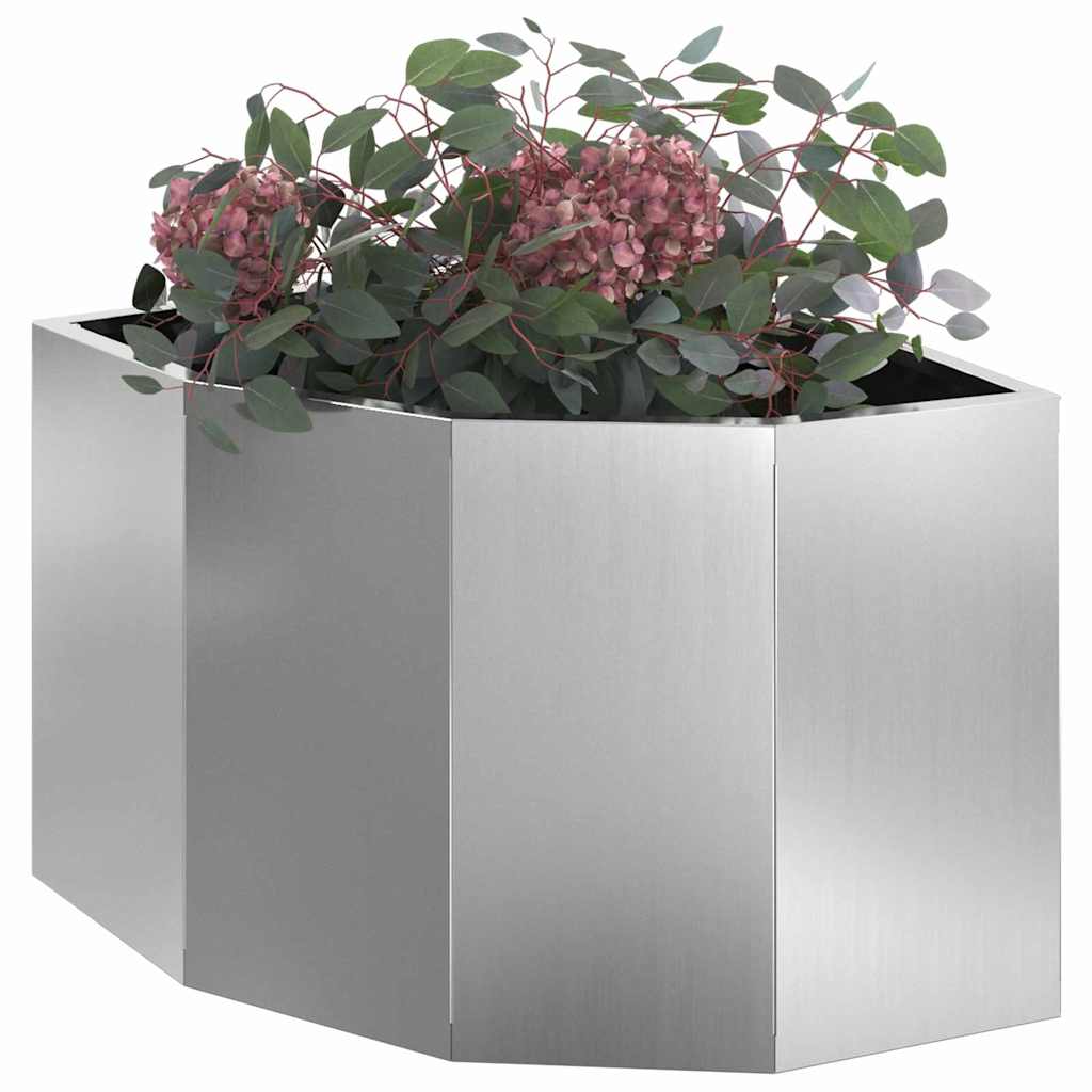 vidaXL Corner Planter Silver 45 x 45 x 35 cm Galvanised steel