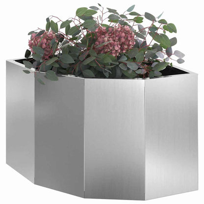 vidaXL Corner Planter Silver 45 x 45 x 35 cm Galvanised steel