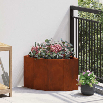 vidaXL Corner Planter Rusty 45 x 45 x 35 cm Weathering steel