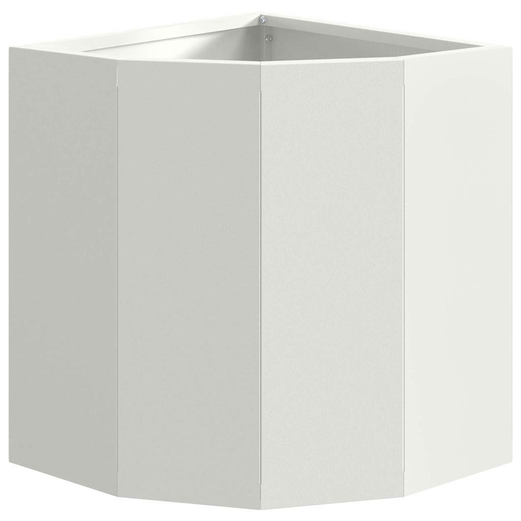 vidaXL Corner Planter White 30 x 30 x 35 cm Steel