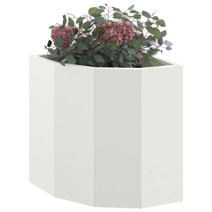 vidaXL Corner Planter White 30 x 30 x 35 cm Steel