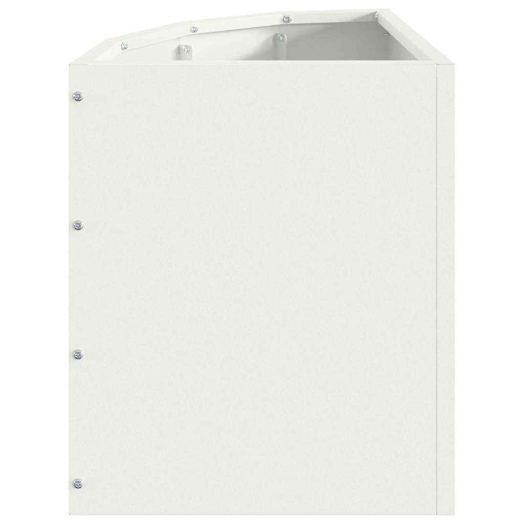 vidaXL Corner Planter White 30 x 30 x 35 cm Steel