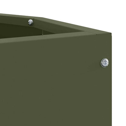 vidaXL Corner Planter Olive green 30 x 30 x 35 cm Steel
