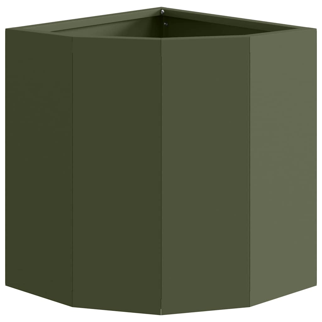 vidaXL Corner Planter Olive green 30 x 30 x 35 cm Steel