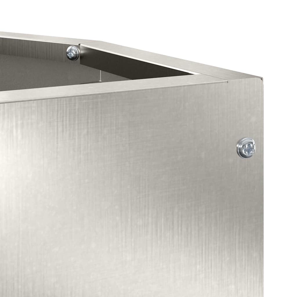 vidaXL Corner Planter Silver 30 x 30 x 35 cm Stainless steel