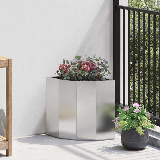 vidaXL Corner Planter Silver 30 x 30 x 35 cm Stainless steel
