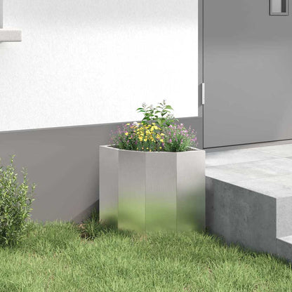 vidaXL Corner Planter Silver 30 x 30 x 35 cm Stainless steel