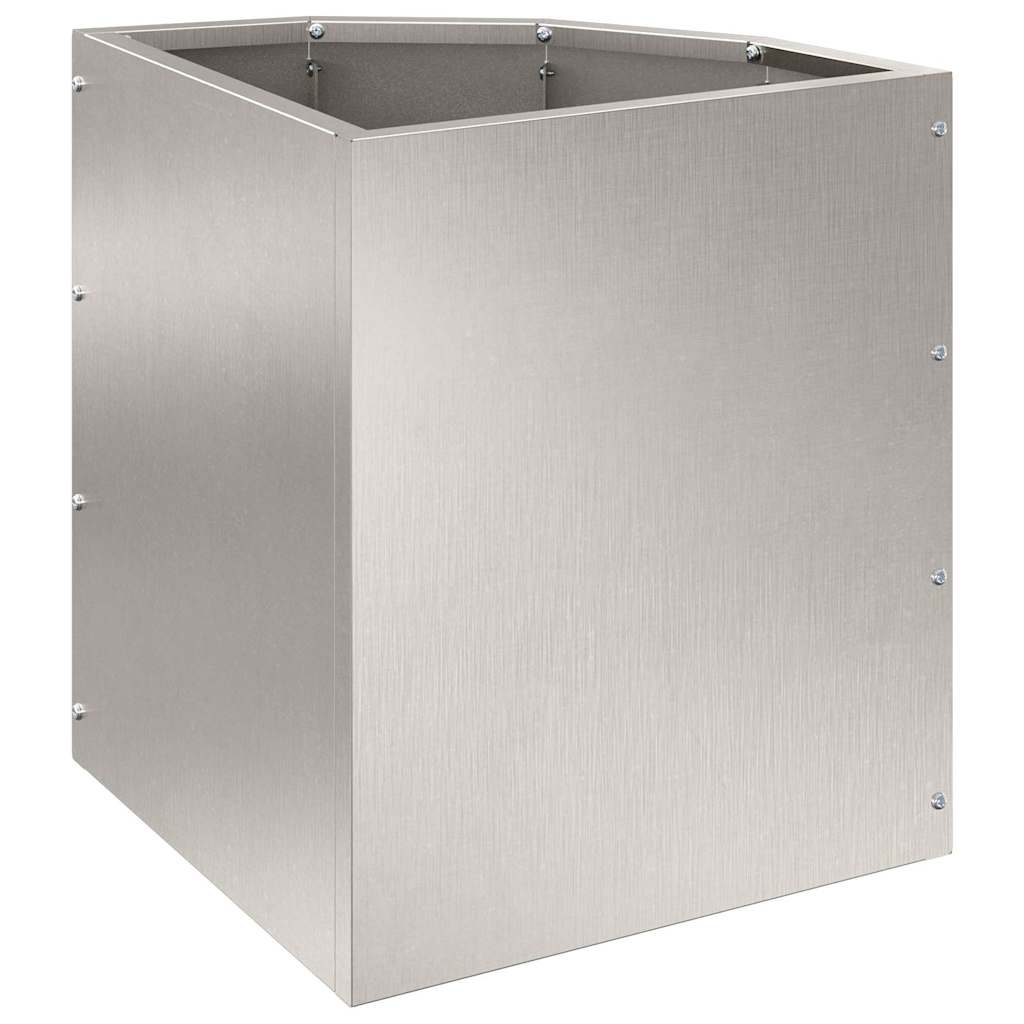 vidaXL Corner Planter Silver 30 x 30 x 35 cm Stainless steel