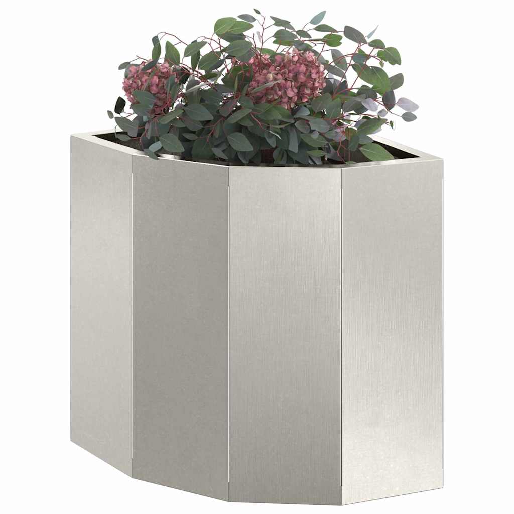 vidaXL Corner Planter Silver 30 x 30 x 35 cm Stainless steel