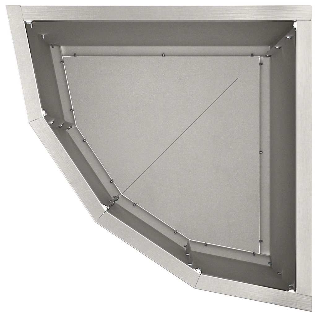 vidaXL Corner Planter Silver 30 x 30 x 35 cm Stainless steel