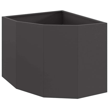 vidaXL Corner Planter Black 60 x 60 x 50 cm Steel