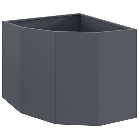 vidaXL Corner Planter Anthracite 60 x 60 x 50 cm Steel