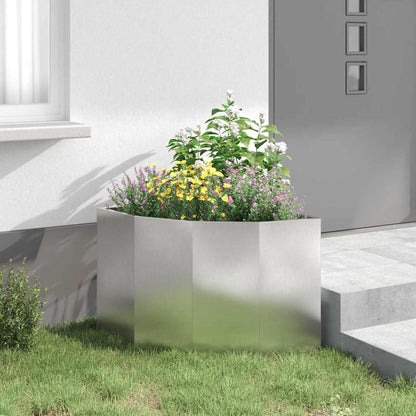 vidaXL Corner Planter Silver 60 x 60 x 50 cm Stainless steel