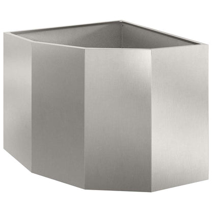 vidaXL Corner Planter Silver 60 x 60 x 50 cm Stainless steel