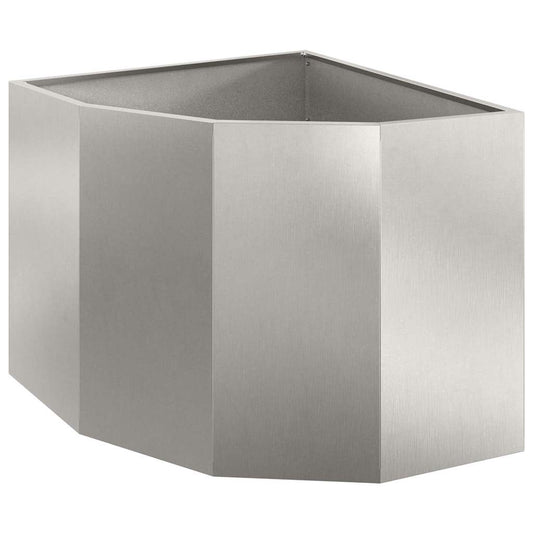 vidaXL Corner Planter Silver 60 x 60 x 50 cm Stainless steel