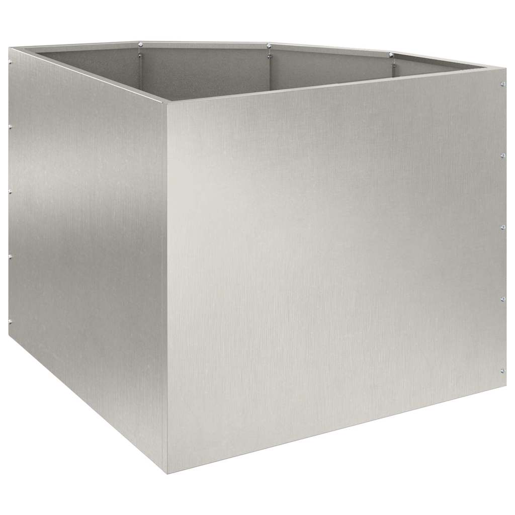 vidaXL Corner Planter Silver 60 x 60 x 50 cm Stainless steel