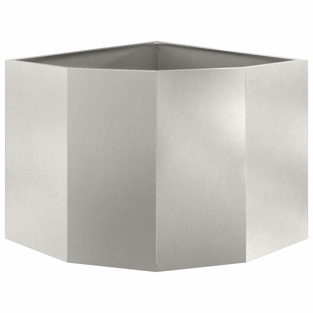vidaXL Corner Planter Silver 60 x 60 x 50 cm Stainless steel