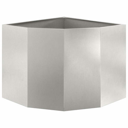 vidaXL Corner Planter Silver 60 x 60 x 50 cm Stainless steel