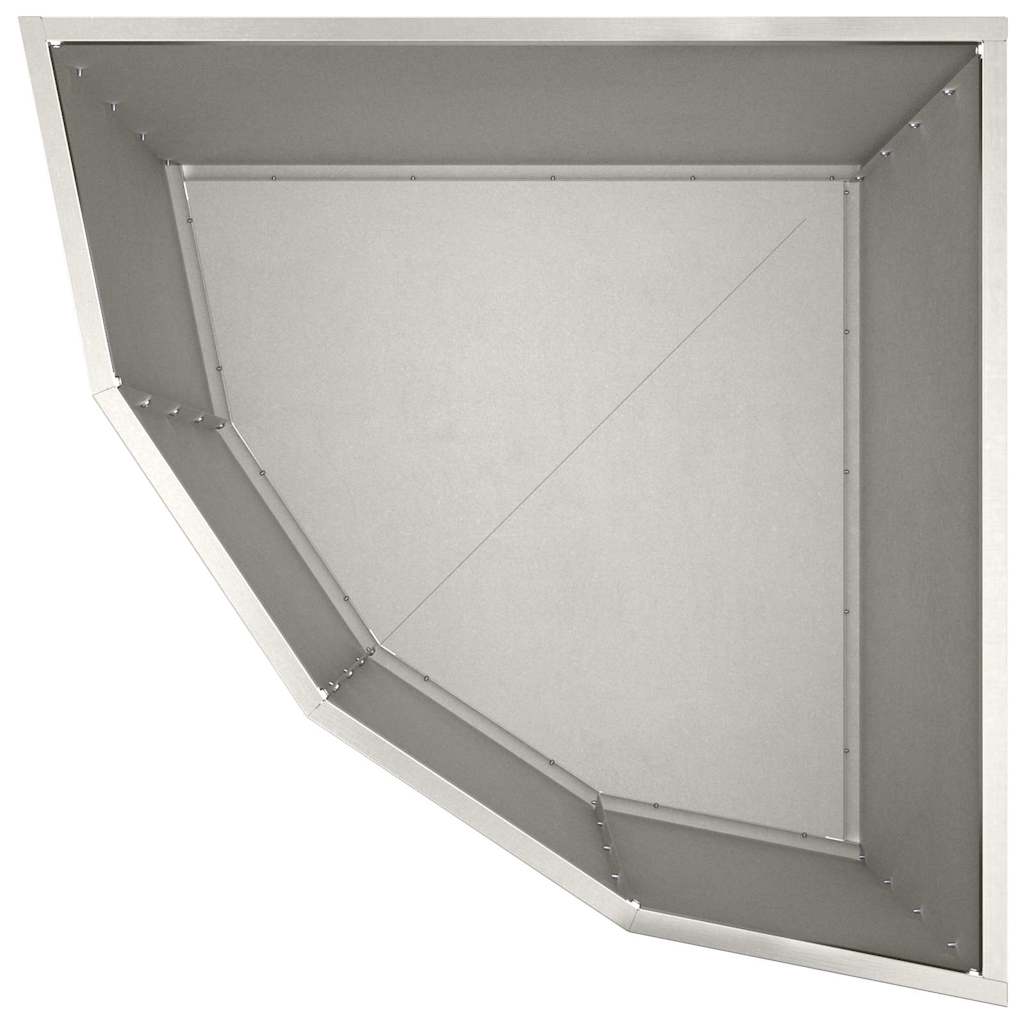 vidaXL Corner Planter Silver 60 x 60 x 50 cm Stainless steel