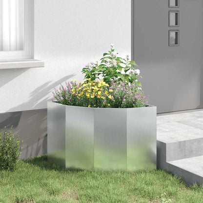 vidaXL Corner Planter Silver 60 x 60 x 50 cm Galvanised steel