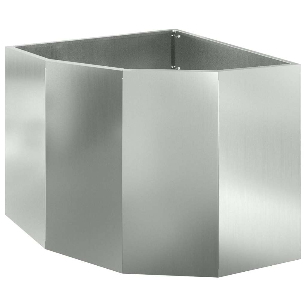 vidaXL Corner Planter Silver 60 x 60 x 50 cm Galvanised steel