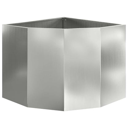 vidaXL Corner Planter Silver 60 x 60 x 50 cm Galvanised steel