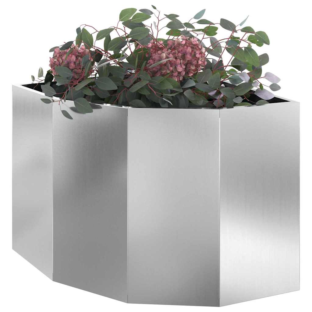vidaXL Corner Planter Silver 60 x 60 x 50 cm Galvanised steel