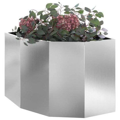 vidaXL Corner Planter Silver 60 x 60 x 50 cm Galvanised steel