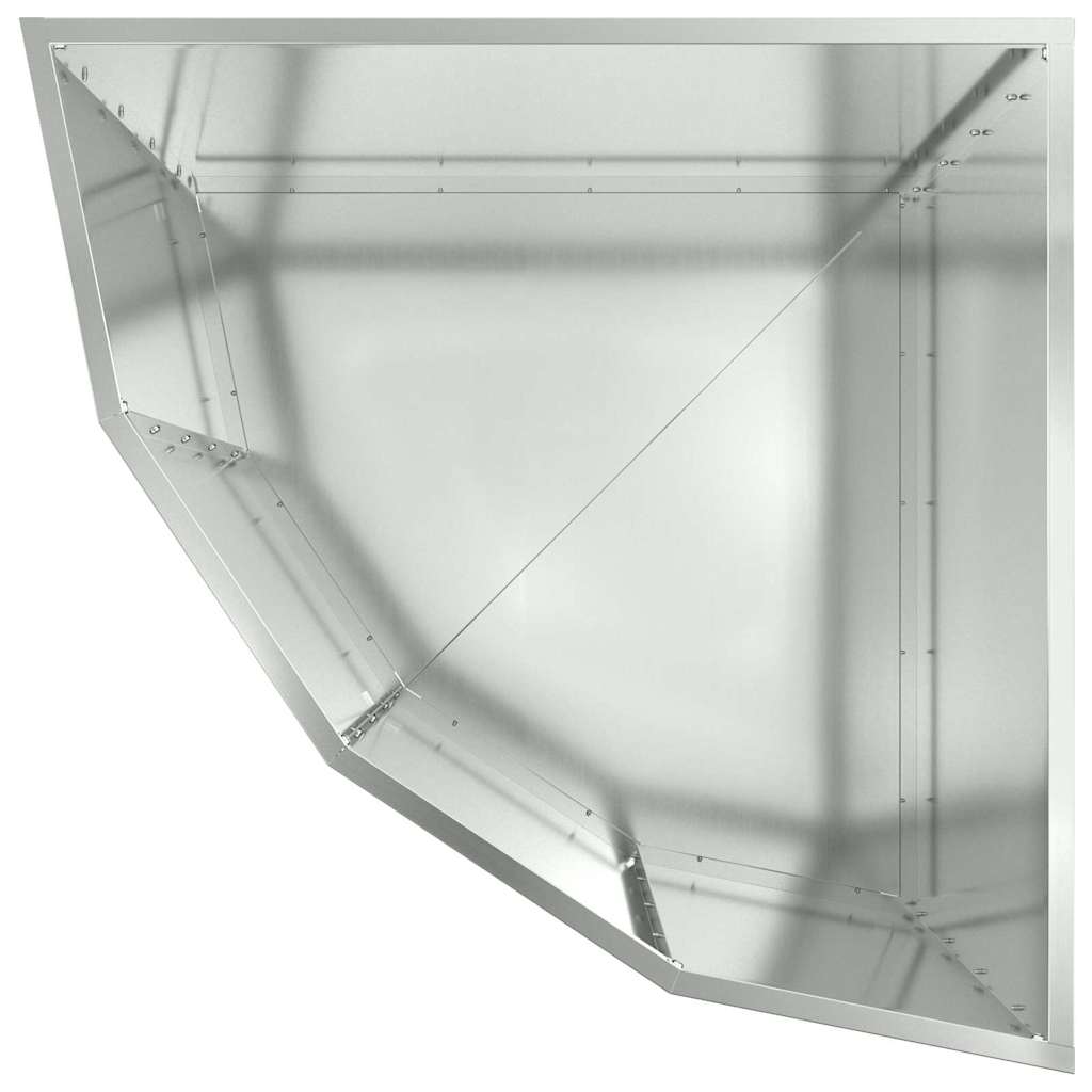 vidaXL Corner Planter Silver 60 x 60 x 50 cm Galvanised steel