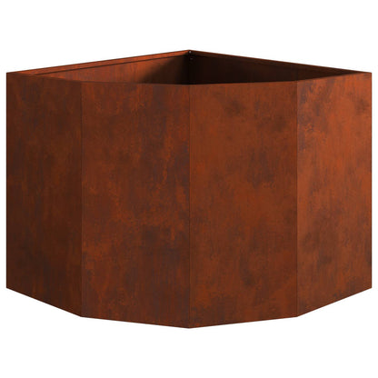 vidaXL Corner Planter Rusty 60 x 60 x 50 cm Weathering steel