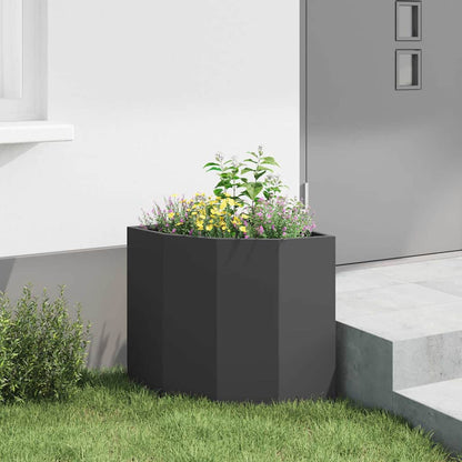 vidaXL Corner Planter Black 45 x 45 x 50 cm Steel